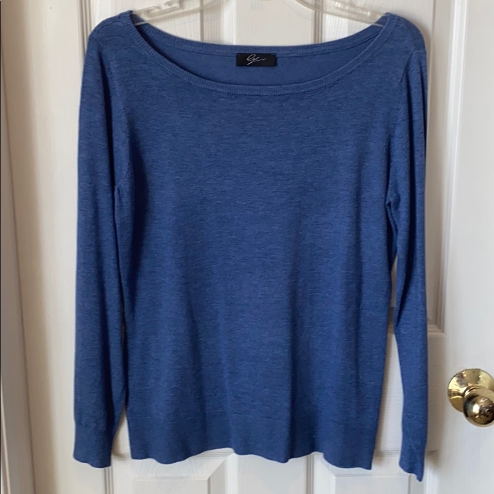 Denim blue long sleeve sweater